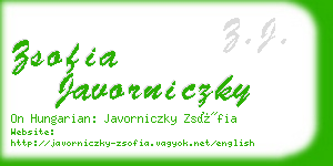 zsofia javorniczky business card